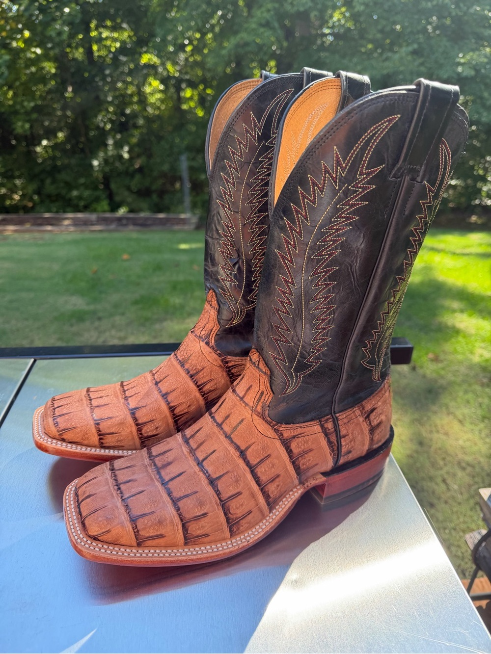 Men’s Genuine Yacare Crocodile Cowboy Boots